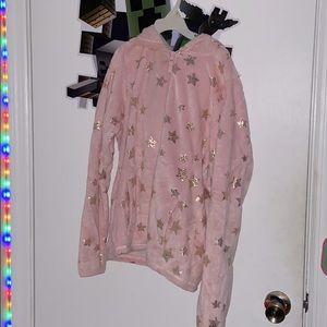 Plush pink jacket with stars